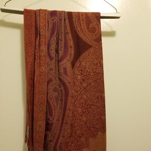 SALE! Red and Brown Printed Scarf -